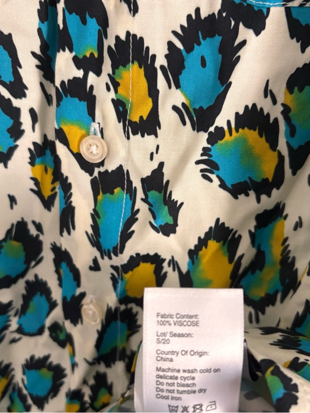 R13 Men's Size Medium Multicolor Leopard Print Tony Shirt - Picture 4 of 5